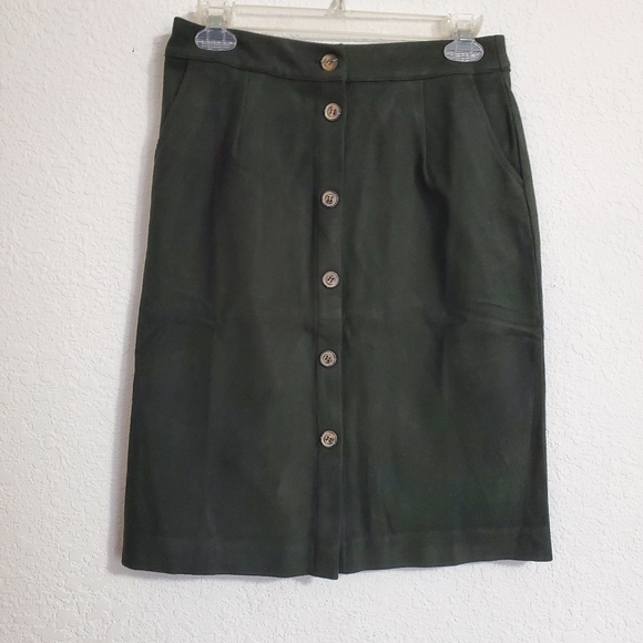 Skies are Blue green corduroy skirt - Picture 1 of 6